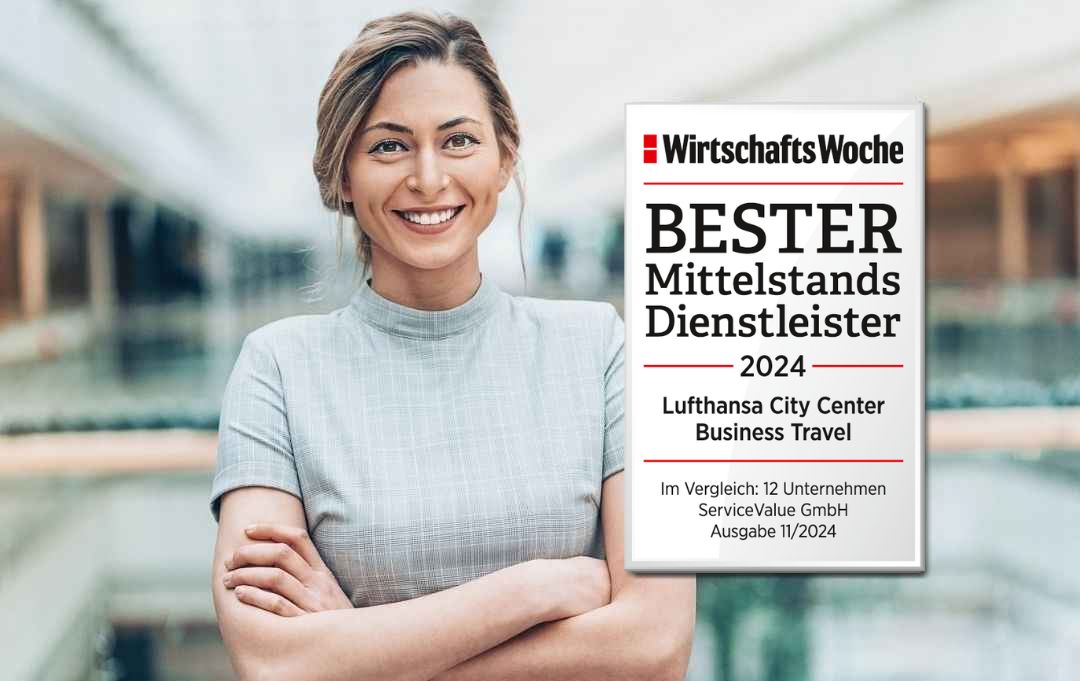 Bester Mittelstands-Dienstleister 2024: Lufthansa City Center Business Travel