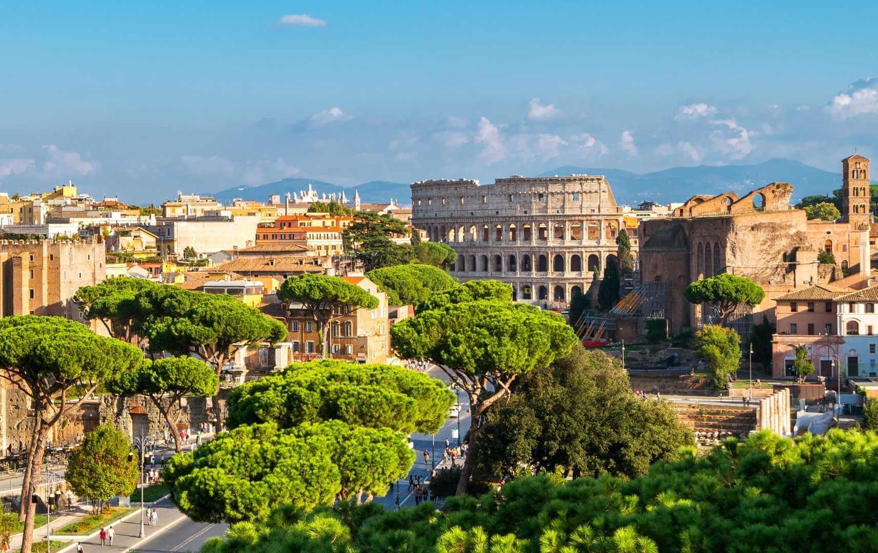 Blick auf Rom und das Colloseum
