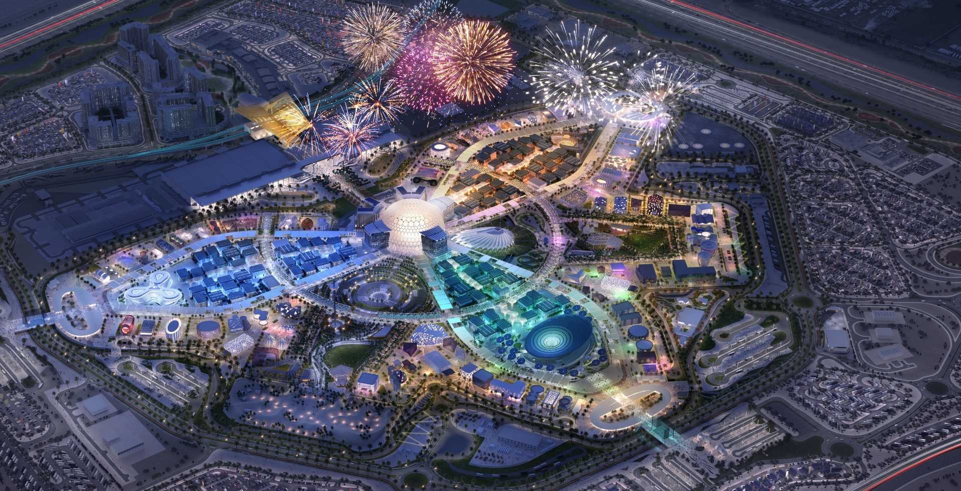 Gelände Expo 2020 in Dubai von oben