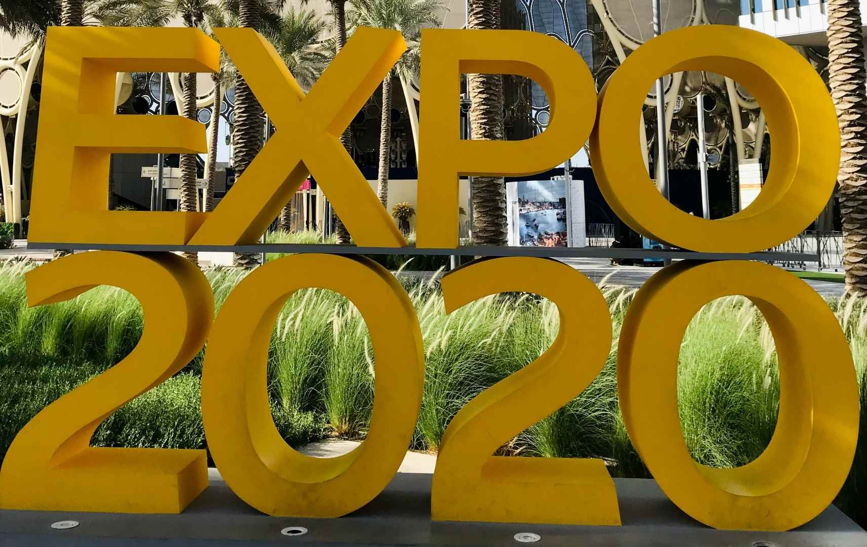 EXPO2020 Dubai Fotostop vor dem Al Wasl Plaza