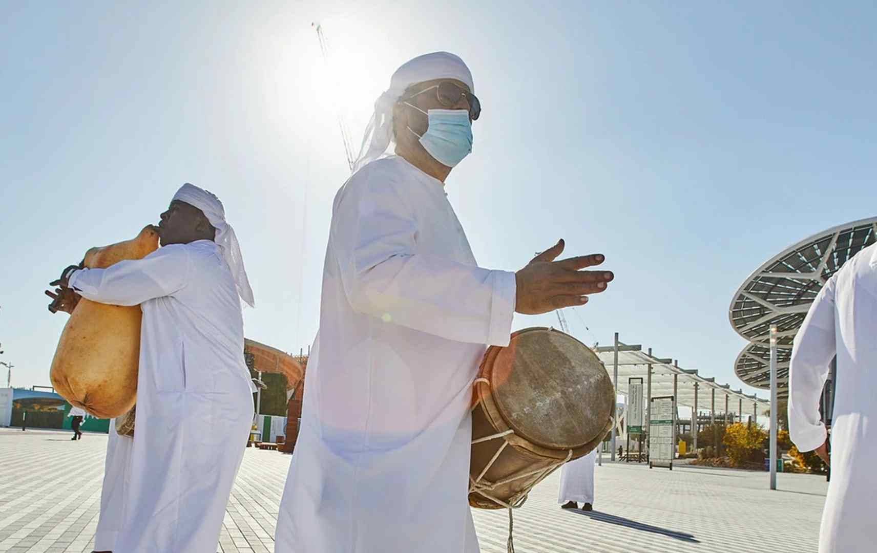 Musiker auf dem EXPO 2020 Gelände in Dubai - Gebeco