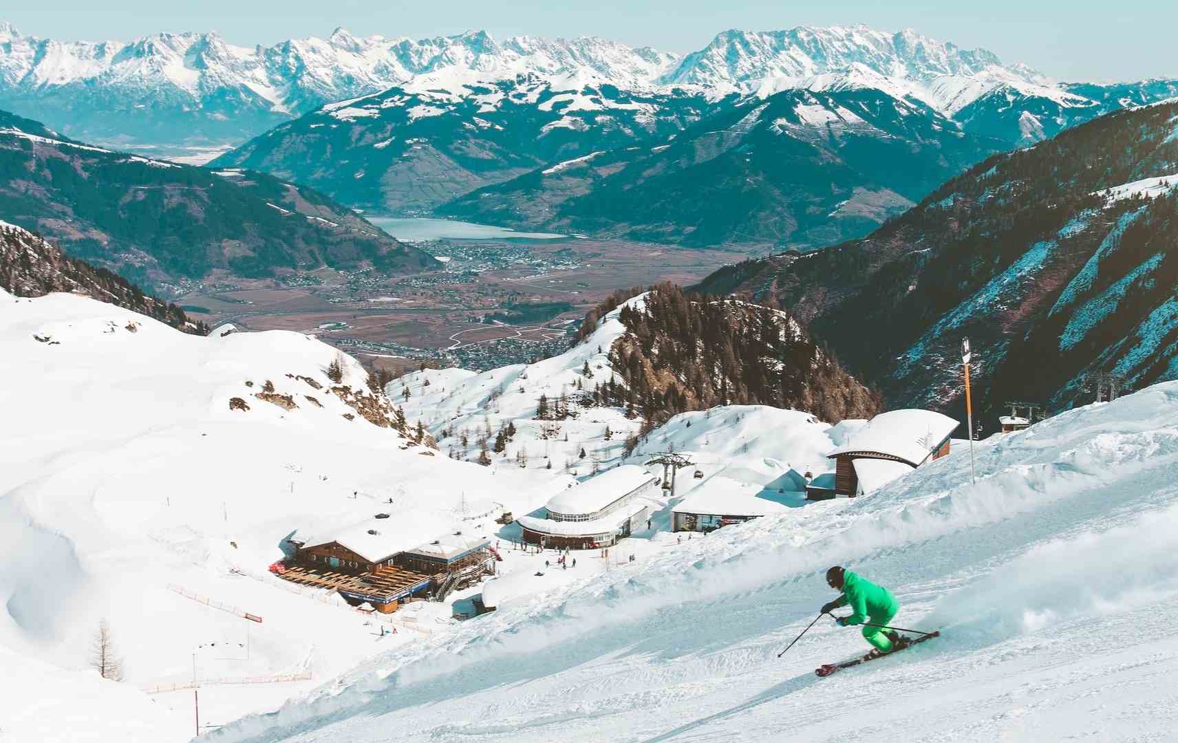 Skifahrer in Kaprun, Österreich