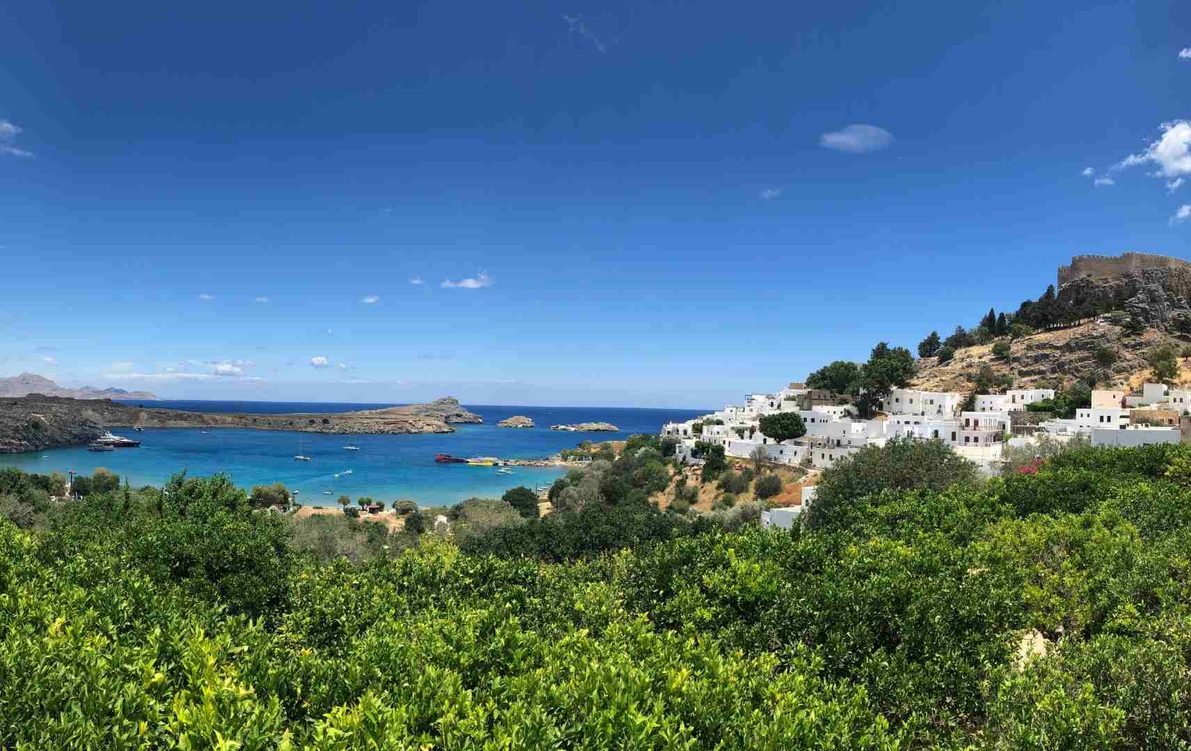 Blick aufs Meer in Lindos Griechenland