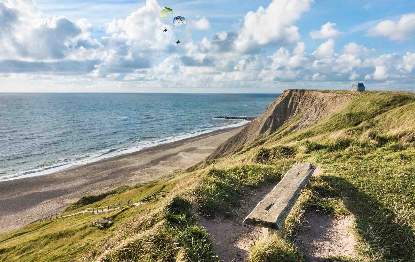Paraglider am Strand von Bovbjerg