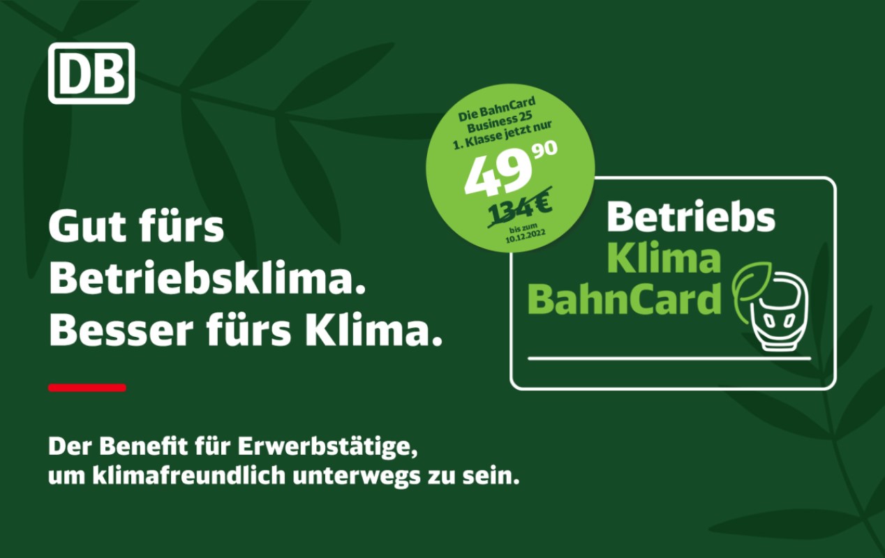 Banner Aktionsangebot DB Betriebs-KlimaBahnCard