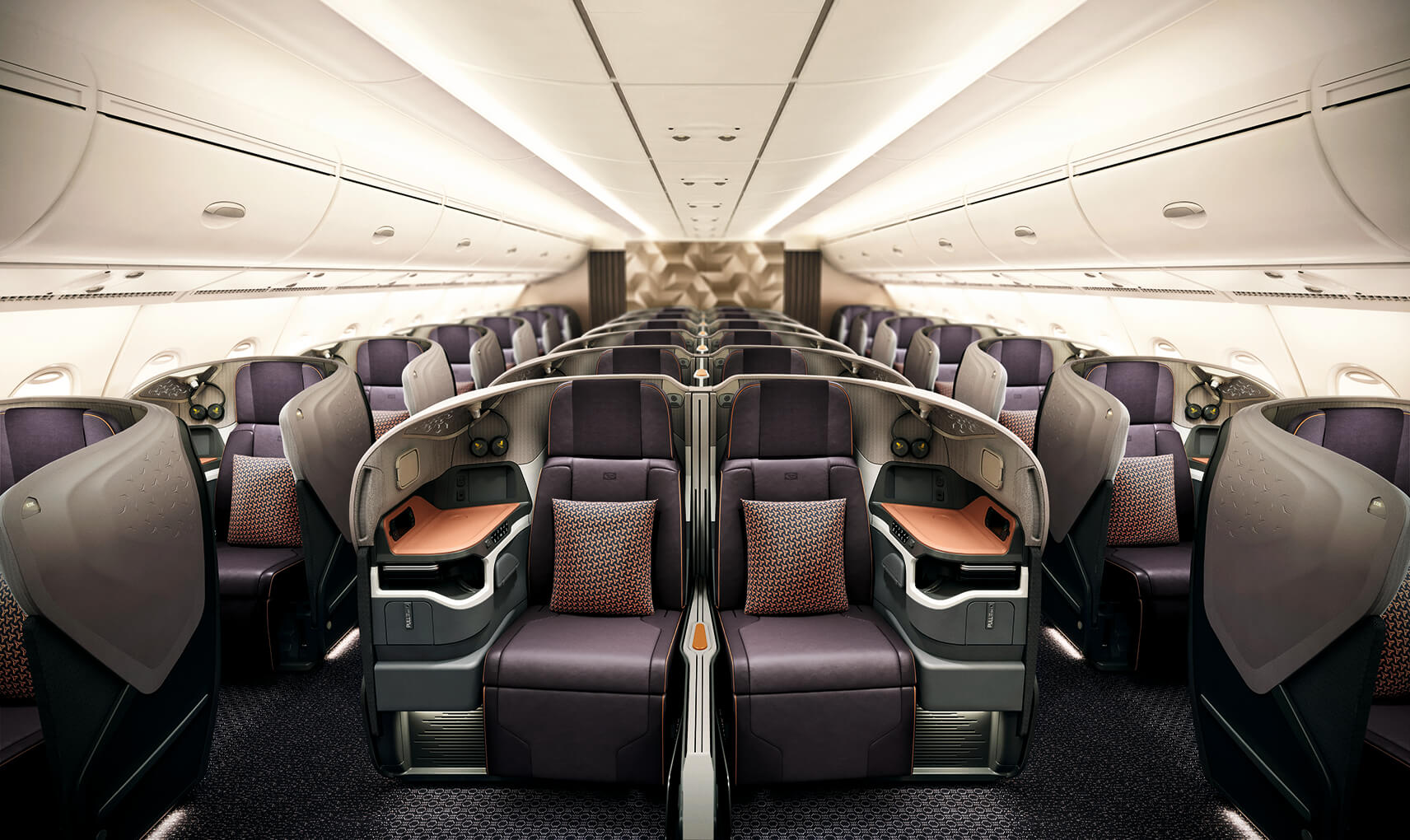 Frontansicht Business Class A380 Singapore Airlines