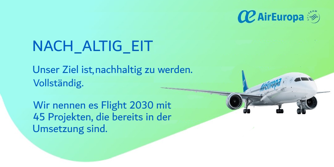 Banner Nachhaltigkeit Air Europa