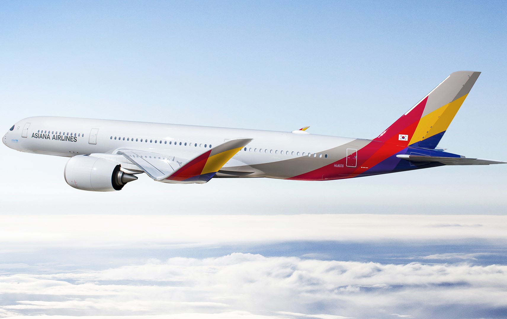 Asiana Airlines A350 in der Luft